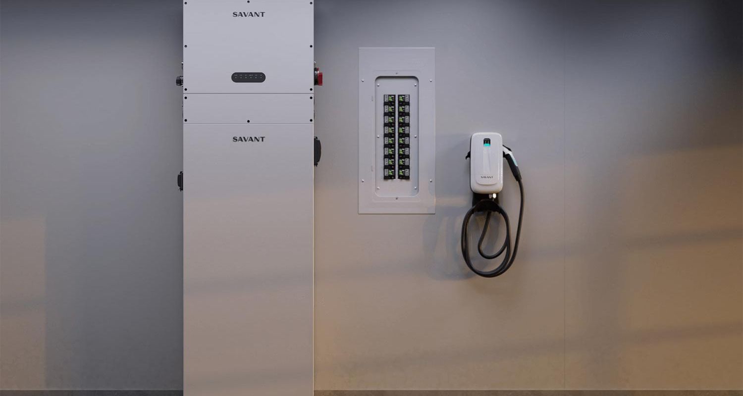 Home energy storage system with a connected electrical panel and EV charger
